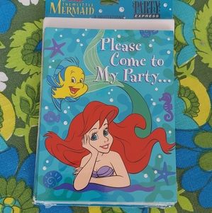 Vintage The Little Mermaid 90s Party Invitations Invite Cards Mermaids Birthday